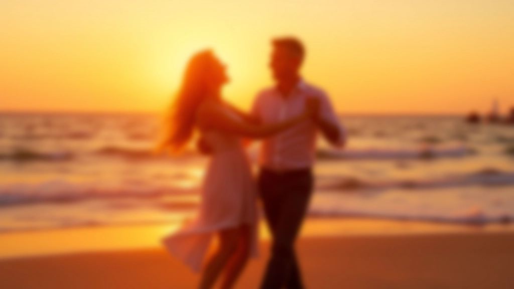 Couple dancing bachata by the seaside